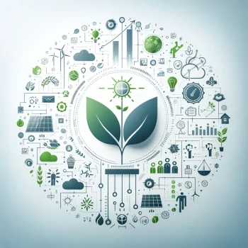 DALL·E 2024-11-09 20.15.38 - A professional, elegant graphic for the consulting company Fusionar, summarizing the mission of 'Building a Sustainable Future Together' with no text